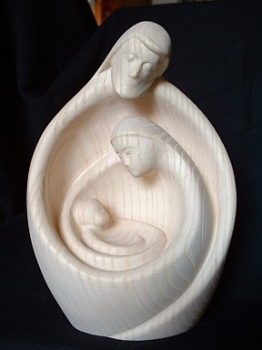Blockkrippe Geborgenheit, 12 cm, Natur