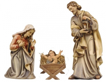 Kostnerkrippe: Heilige Familie, Jesukind lose in Holzwiege