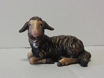 Kostnerkrippe: Lamm liegend, schwarz