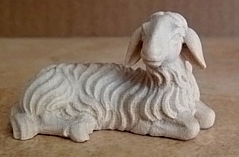 Schaf liegend zur ALRA-Krippe, 10 cm Figurengröße, NATUR 
