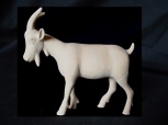 Abendrotkrippe: Ziegenbock, 12 cm, Ahorn-Natur