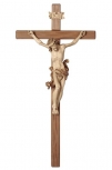 Kruzifix Leonardo 10x23 cm 3-farbig gebeizt