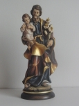 30 % NACHLASS! Hl. Josef mit Kind und Lilie, Holzfigur, 26 cm